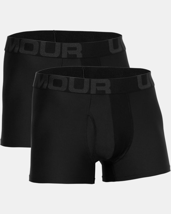 男士UA Tech™ Boxerjock® 3英寸內褲–兩條裝 in Black image number 2